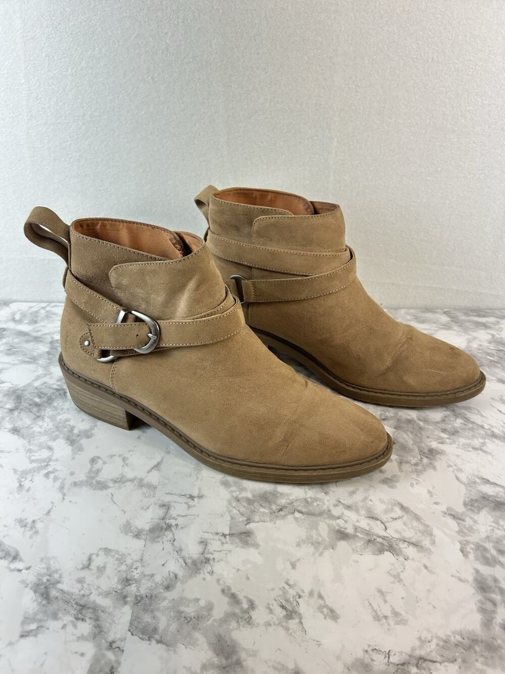 H&M Size 9.5 BROWN SUEDE BOOTS WESTERN RARE